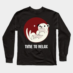 Black Minimalist Time To Relax Long Sleeve T-Shirt